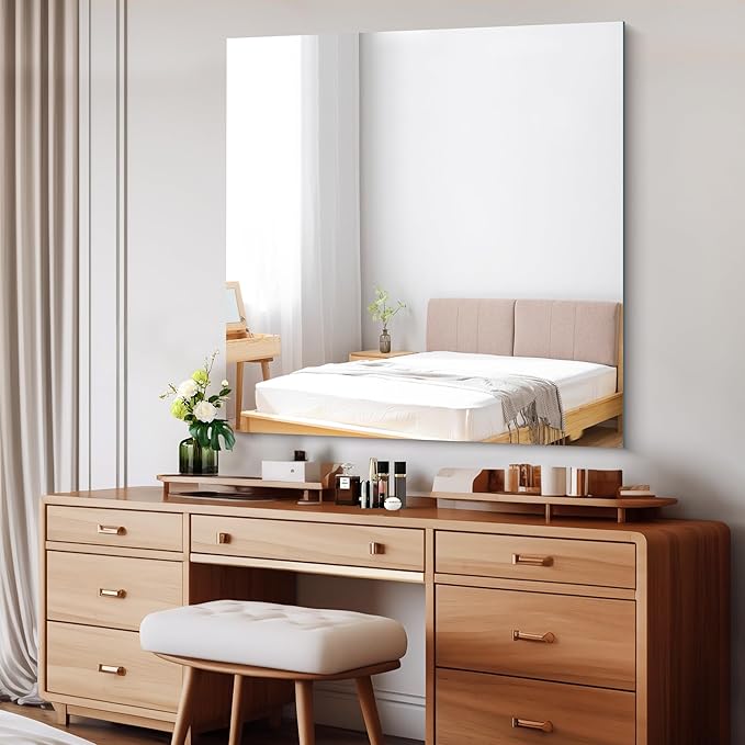 Frameless Mirror, 42x42 inch Square Bathroom Mirrors - Image 2