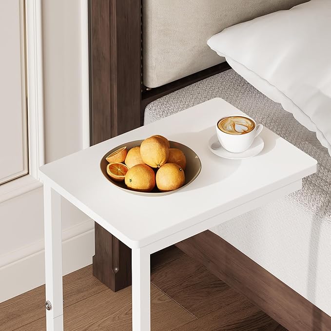 Side Table, C Table with 2-Tier Storage Shelf, End Table TV Tray with Metal - Image 7