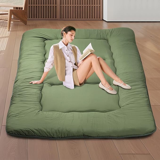 Japanese Floor Mattress, Roll Up Memory Foam Tatami Mat Easy to Store and by Unknown