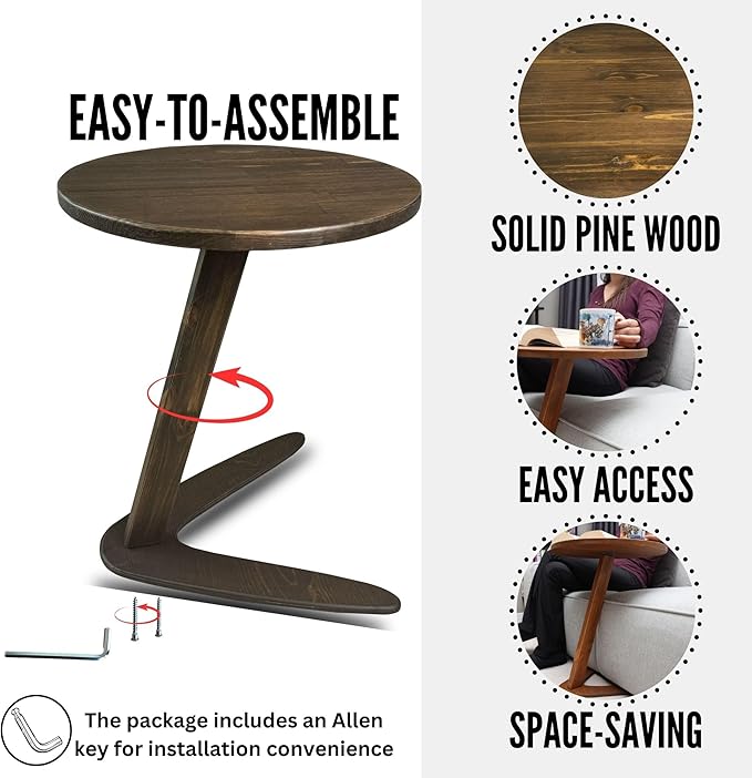 C-Shaped Handmade End Table, Side Table - Image 3