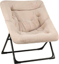 Comfy Saucer Chair for Adults, Soft Faux Fur Bedroom Chair, Accent Dorm Chairs by MordchilHF