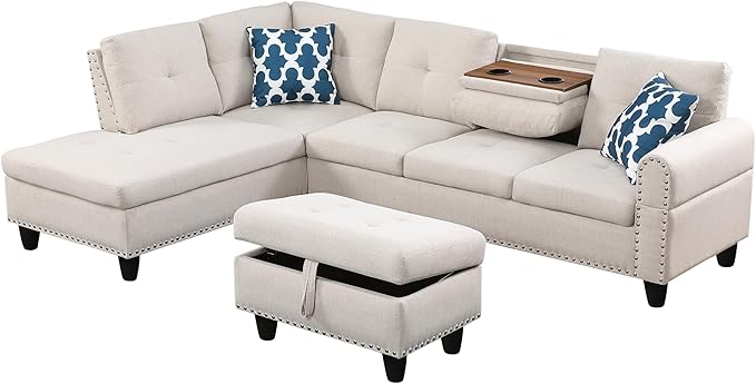 98 Inch L Shaped Sectional Sofa - Image 6