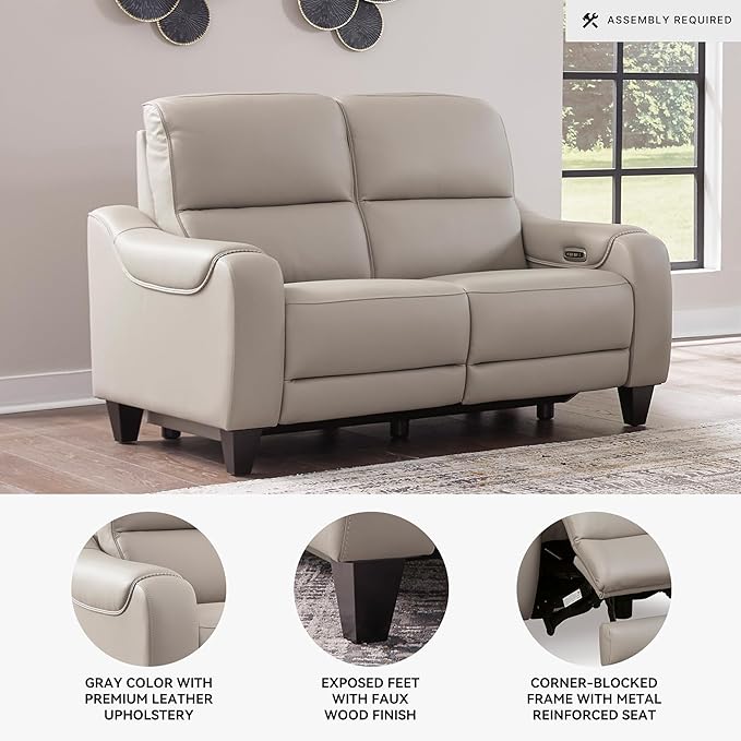 Signature Design by Ashley Mercomatic Casual Leather Match Wall Hugger Power - Image 4