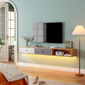 Modern Floating TV Stand with Doors, 47 Inch Wall Mounted TV Console, Floating by Furninova