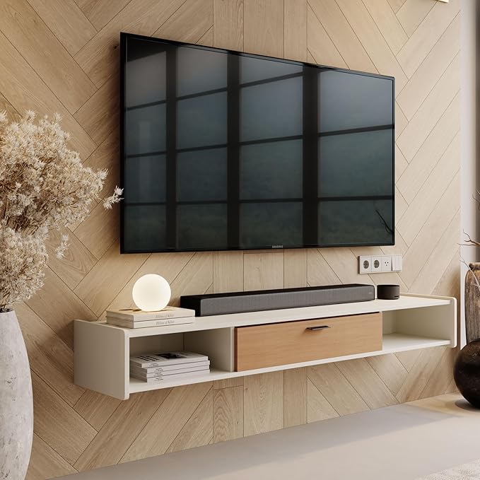 86'' Floating TV Stand, Wall Mounted TV Console, Floating TV Cabinet, Under TV - Image 7