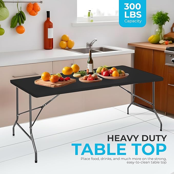 Simpli-Magic 6ft Portable Plastic Folding Table – 17% Thicker Than Others – - Image 3