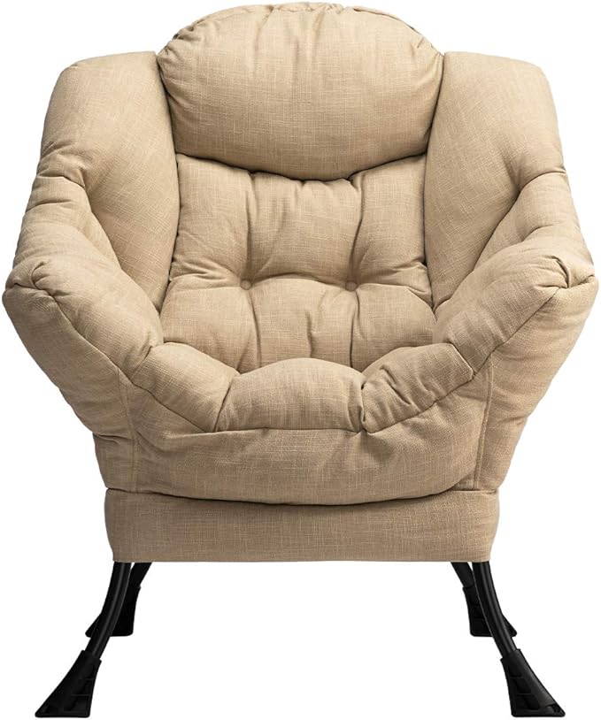 HollyHOME Modern Fabric Large Lazy Chair, Accent Oversized Comfy Reading Chair by HollyHOME