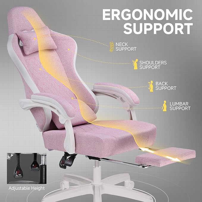 GTPLAYER Office Chair, Gaming Computer Desk Fabric Chair - Image 5