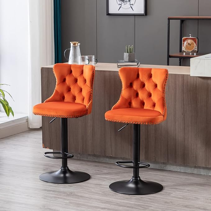 PacknWood Acosure Swivel Velvet Barstools Adjusatble Seat Height from 25-33" by Unknown