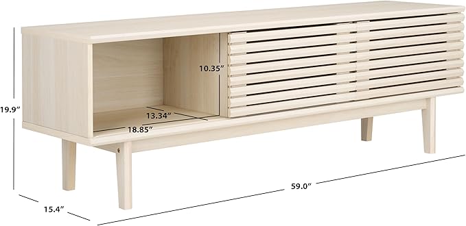 SAFAVIEH Aricia TV Stand for up to 65" Flatscreen – Bleached White, 2 Sliding - Image 2