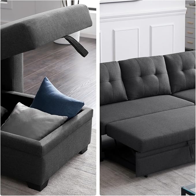 L-Shape Sofa Bed, Pull Out Sleeper Sofa - Image 3