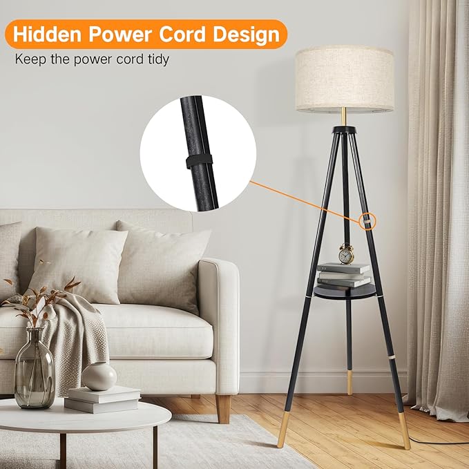 OUTON Wood Tripod Floor Lamp - Image 6