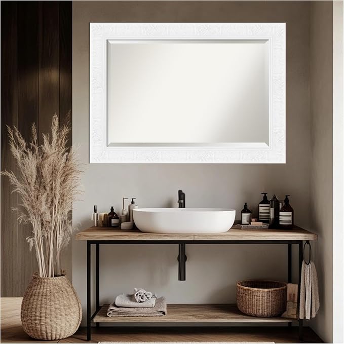 Amanti Art White Bathroom Mirror - Image 4