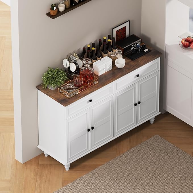 Farmhouse Buffet Cabinet with Storage, 47.6" Buffet Sideboard with 2 Drawers - Image 9