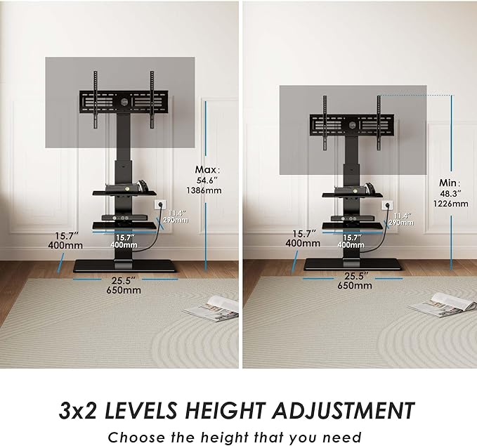 FITUEYES Floor TV Stand for 32-75 inch TV - Image 4
