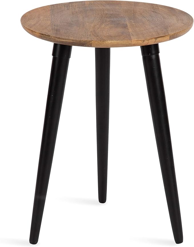 Kate and Laurel Rumsen Farmhouse Side Table, Natural and Black, Sophisticated by KateandLaurel
