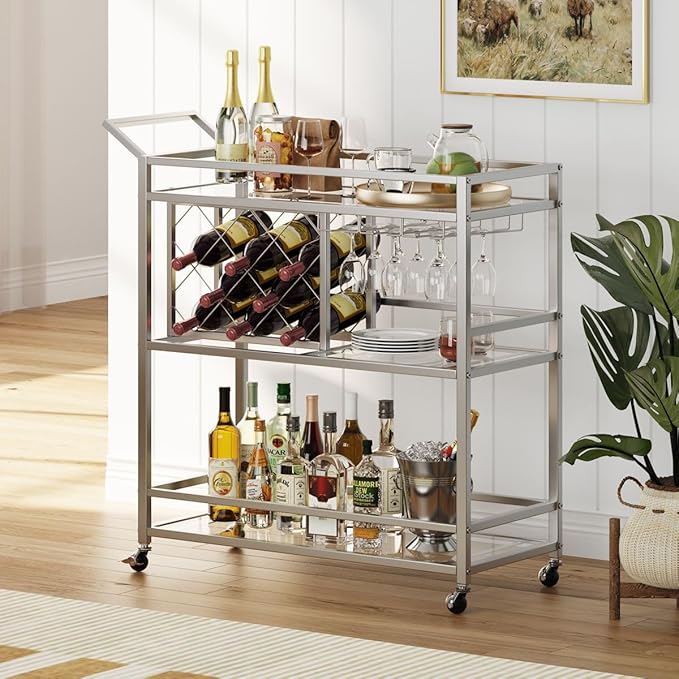 FATORRI Bar Cart Silver, Bar Carts - Image 7