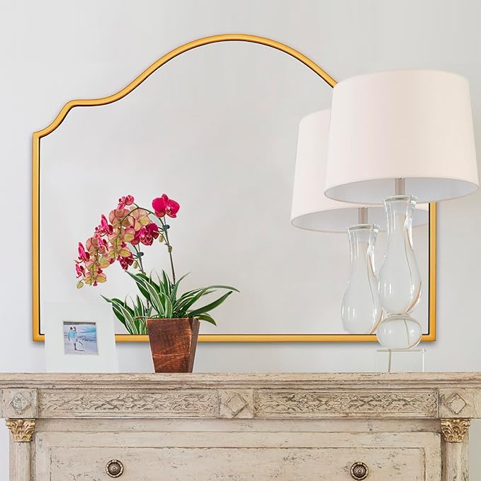 Chende Gold Arched Mirror, Elegant Wall Mirror - Image 8