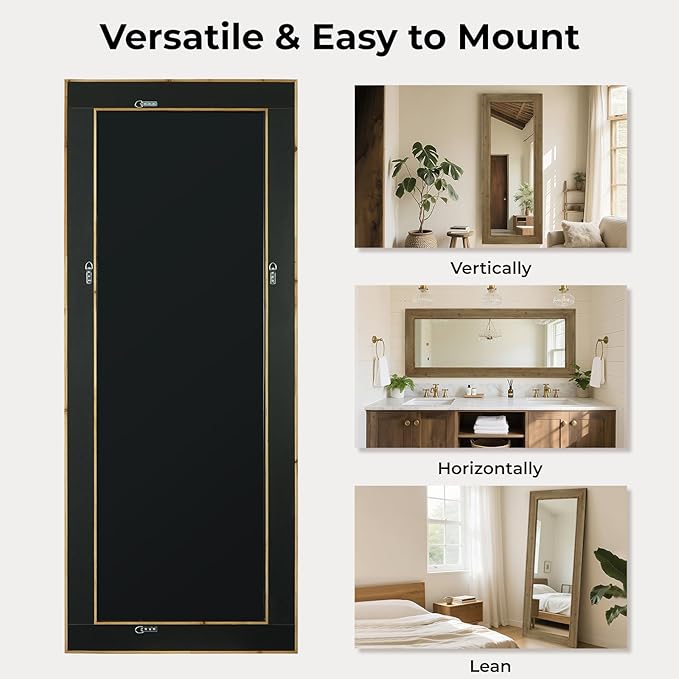 WallBeyond Full Length Mirror Rustic Wood Framed, 27 x 67 inch Farmhouse Wall - Image 5