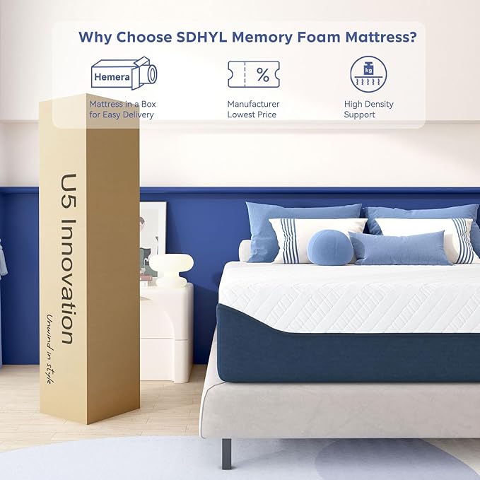 SDHYL King Mattress, 12 Inch Gel Infused Memory Foam Mattress - Image 7