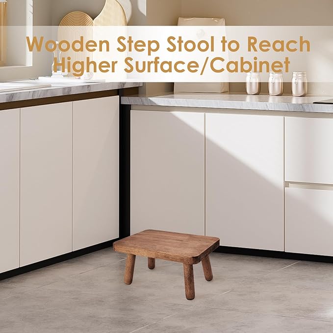 Wooden Step Stool for Adults Office's Step Stool Heavry Duty Stepping Stools - Image 4