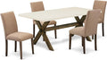 East West Furniture X727AB747-5 5 Piece Dining Set Includes a Rectangle Dining by EastWestFurniture