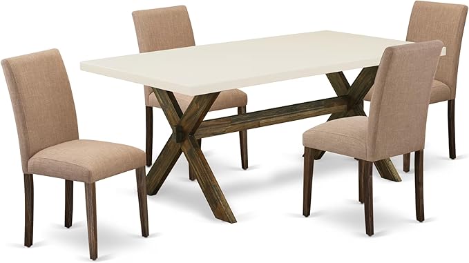 East West Furniture X727AB747-5 5 Piece Dining Set Includes a Rectangle Dining by EastWestFurniture