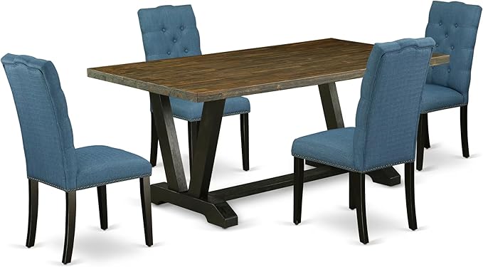 East West Furniture V677EL121-5 5 Piece Modern Dining Table Set Includes a by EastWestFurniture