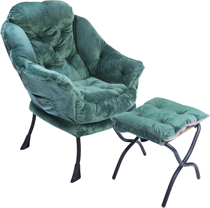 Kokel Lazy Chair with Folding Ottoman, Living Room Chairs - Image 6
