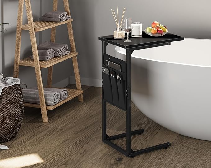 Vagusicc C Shaped End Table, Small Side Table - Image 2