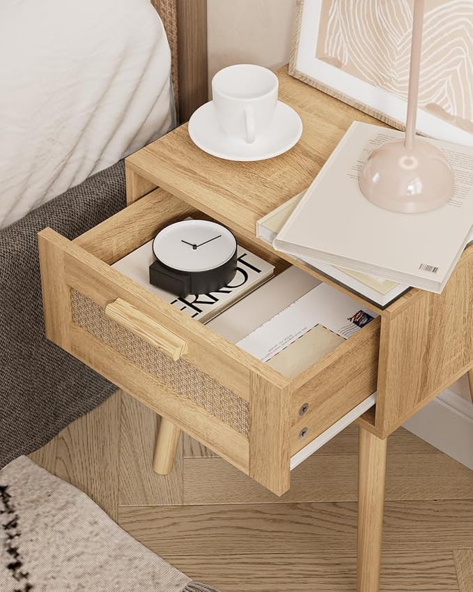 Rattan Nightstand, Small Night Stand, Side Table - Image 4