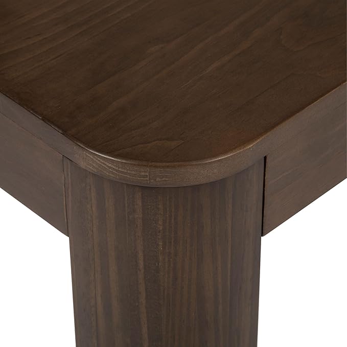 Plank+Beam Modern Rounded Coffee Table, 48 Inch, Solid Wood Contemporary Center - Image 5