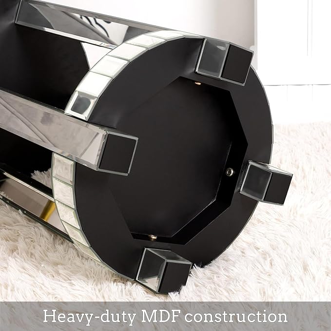 SHYFOY Mirrored End Table Round - Image 6