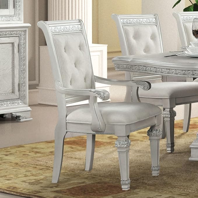Furniture of America Gelbero Traditional Arm Chairs Set of 2, Comfortable - Image 2