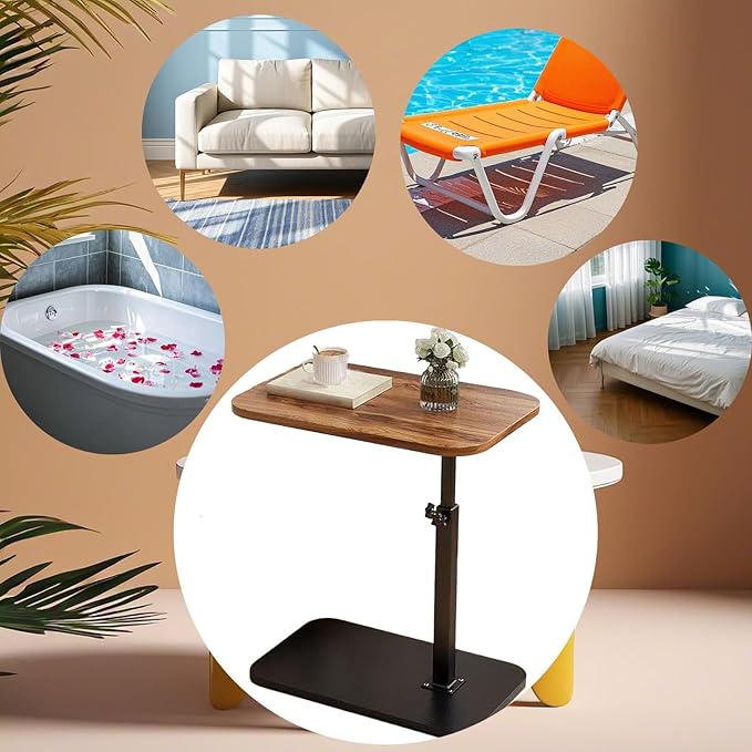 C End Table Adjustable Height, C Shaped Side Tables Living Room and Bedroom - Image 6