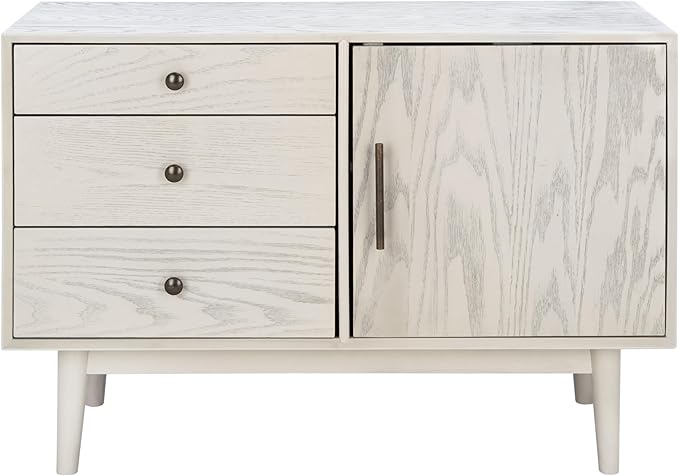 SAFAVIEH Couture Collection Elissa Mid-Century White Wash Small Entertainment - Image 3