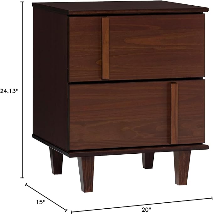 Walker Edison Sprague Contemporary Detailed Drawer Solid Wood Nightstand - Image 3