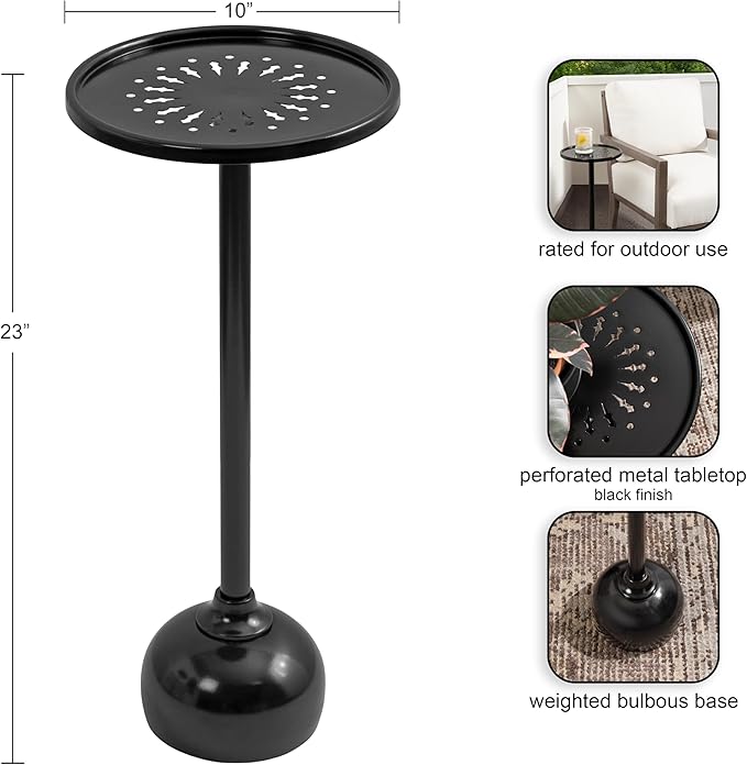 Kate and Laurel Miki Modern Pedestal Drink Table, Decorative Accent Patio Table - Image 3