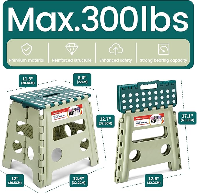 ACSTEP 13 Inch Folding Step Stool, Foldable Step Stools - Image 3