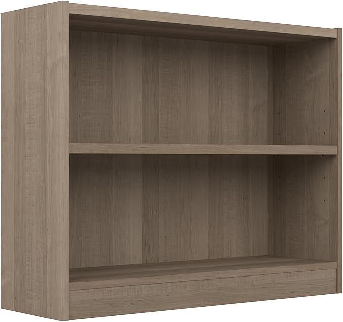 Bush Furniture Universal Small 2 Shelf Bookcase in Ash Gray by BushBusinessFurniture