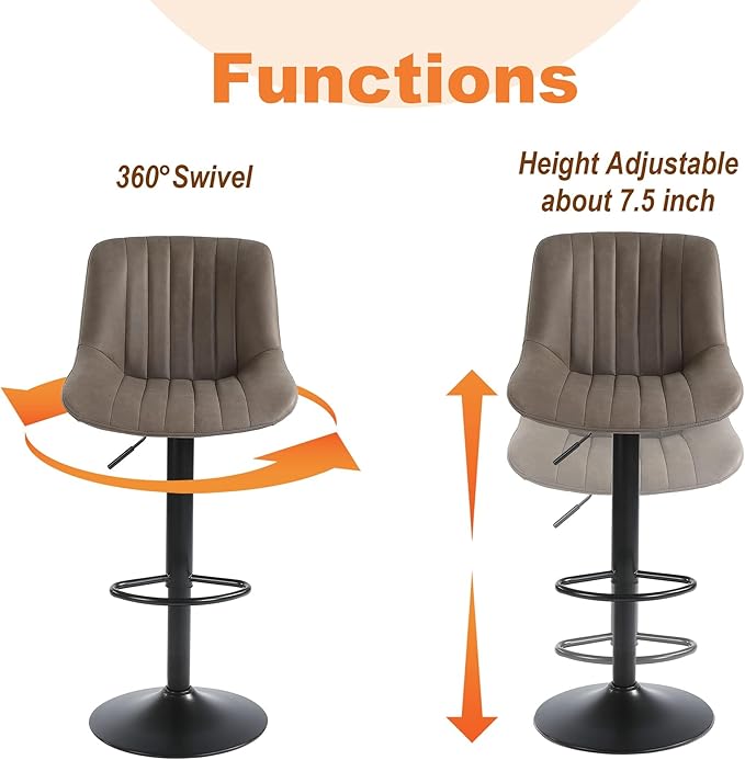 Bar Stools Set of 3, Swivel Counter Height Barstools - Image 7