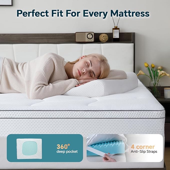 4 Inch Memory Foam Mattress Topper Queen Size - Image 5