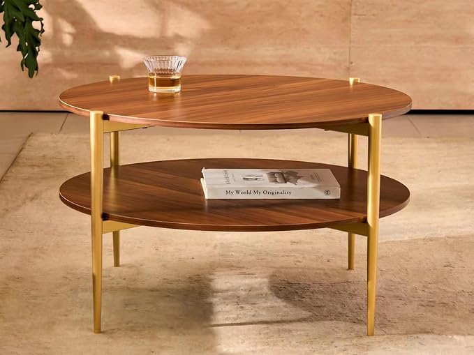 Shrine Round Glass Coffee Table, Mid-Century Modern Design, D30 x H17 in - Image 5