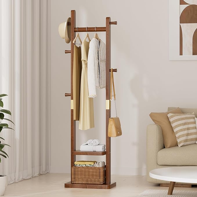 Solid Wood Coat Rack Clothes Rack, Coat Rack Freestanding - Image 6
