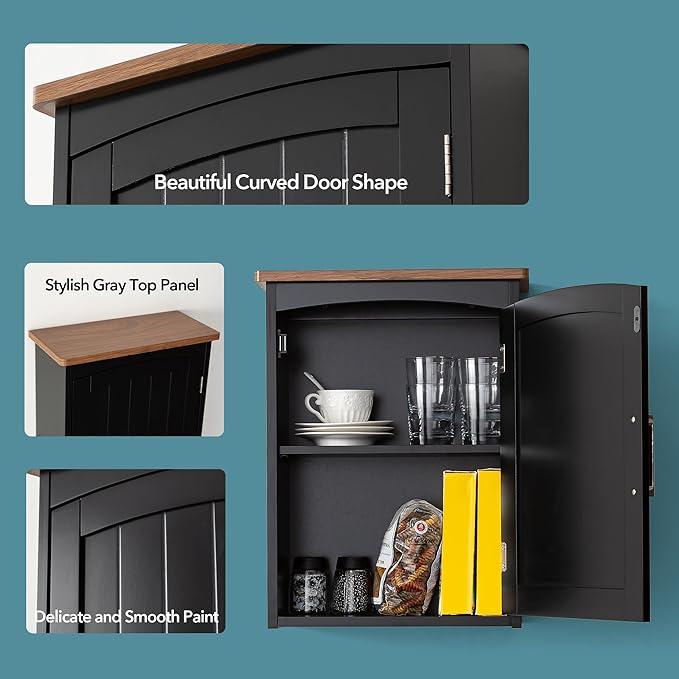 Bathroom Wall Cabinet 15 x 20 Inch Small Wall Cabinets Single Door Over Toilet - Image 5