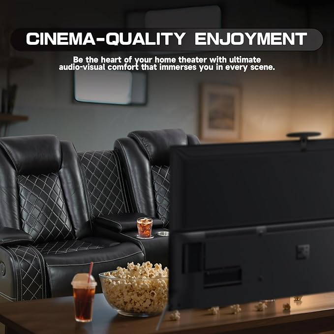Nicbex PU Leather Power Wall Hugger Chair Double Reclining Sectional Sofa - Image 6