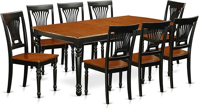 East West Furniture DOPL9-BCH-W 9 Piece Dining Room Table Set Includes a by EastWestFurniture