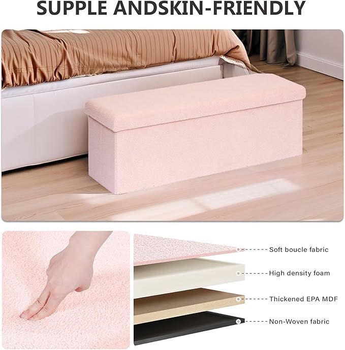 43 Inches Storage Ottoman Bench - Image 4