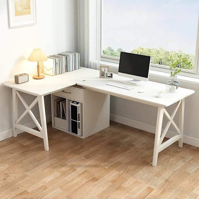 2-Person Desk with Storage Cabinet - Image 7