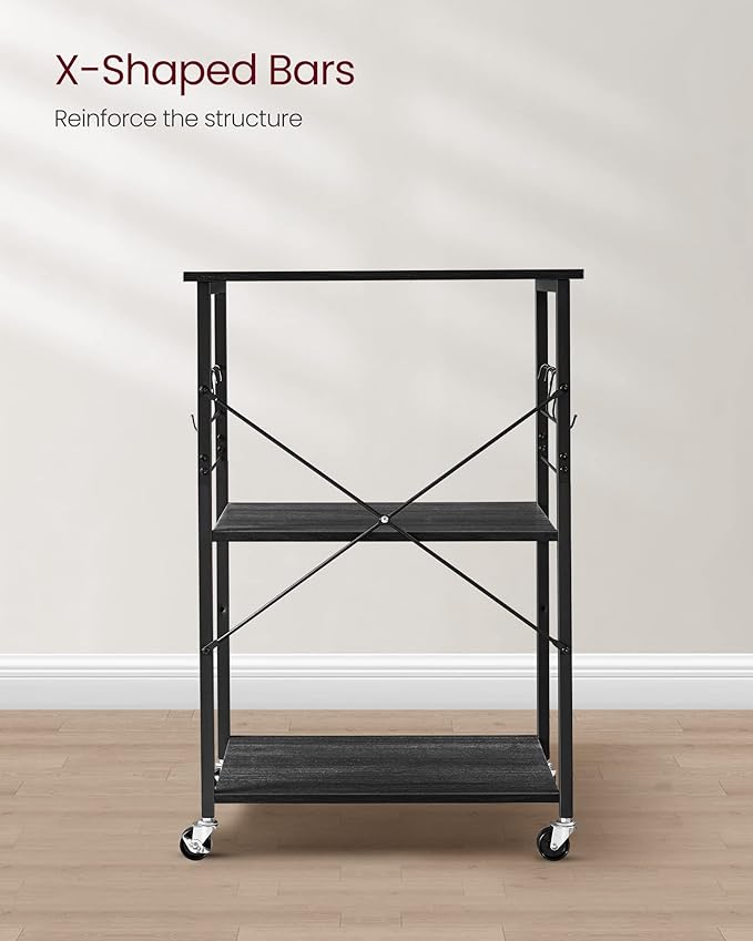 VASAGLE Kitchen Shelf on Wheels, Serving Cart - Image 9